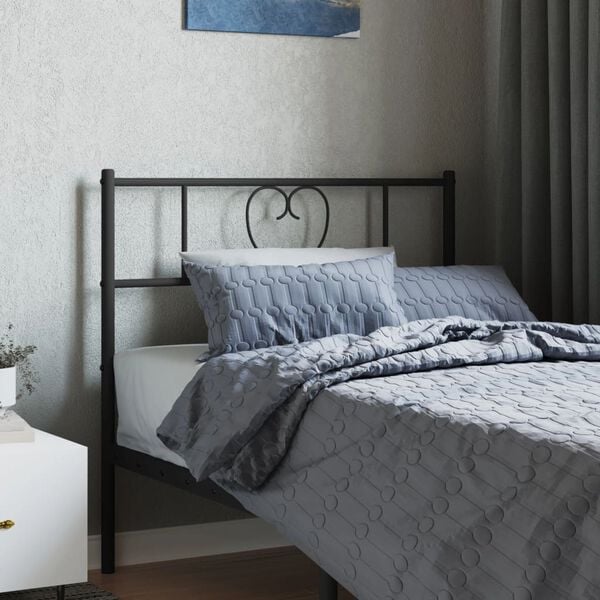 vidaXL Metal Replace Headboard Black 100 cm