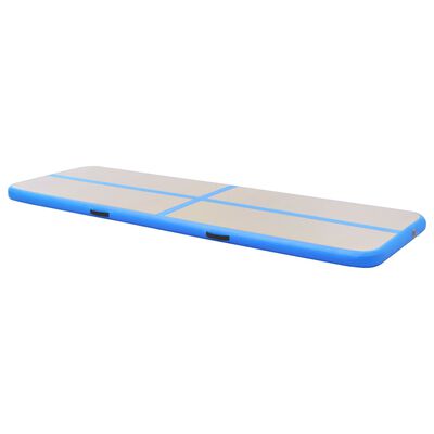 vidaXL Inflatable Gymnastics Mat with Pump 800x100x10 cm PVC Blue