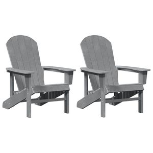 vidaXL Garden Chair 2 pcs Light Grey Polyethylene