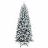 vidaXL Artificial Christmas Tree with 300 LEDs with Stand White 240 cm