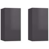 vidaXL TV Cabinets 2 pcs High Gloss Grey 30.5x30x60 cm Engineered Wood
