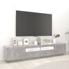vidaXL TV Cabinet with LED Lights Concrete Grey 200x35x40 cm