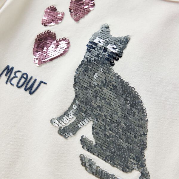 Kids' T-shirt with Long Sleeves Ecru 116