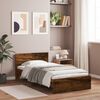 vidaXL Bed Frame without Mattress with Headboard Smoked Oak 100x200 cm