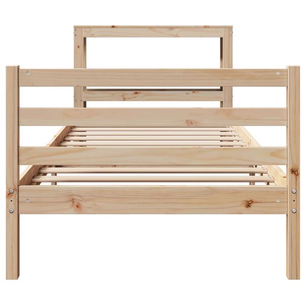 vidaXL Bed Frame without Mattress 75x190 cm Small Single Solid Wood Pine
