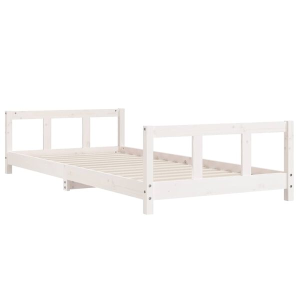 vidaXL Kids Bed Frame White 90x200 cm Solid Wood Pine