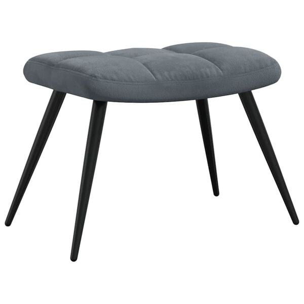 vidaXL Relaxing chair with Footstool 2 pcs Dark Grey Velvet
