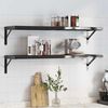 vidaXL Wall Shelves 2 pcs 100x30 cm Black Stainless Steel