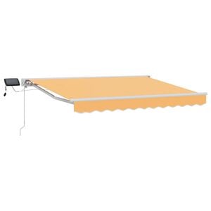 vidaXL Manual Awning Frame with LEDs Sand 4 x 3 m