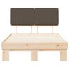 vidaXL Bed Frame with Upholstered Headboard Taupe 120 x 200 cm