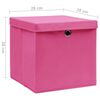 vidaXL Storage Boxes with Covers 10 pcs 28x28x28 cm Pink