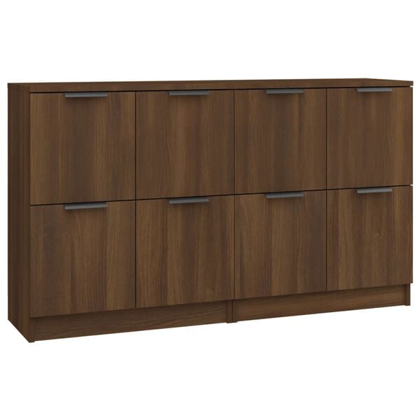 vidaXL Sideboards 2 pcs Brown Oak 60x30x70 cm Engineered Wood