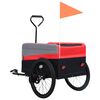 vidaXL 2-in-1 XXL Pet Bike Trailer & Trolley Red Grey and Black