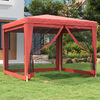 vidaXL Party Tent with 4 Mesh Sidewalls Red 3x3 m HDPE