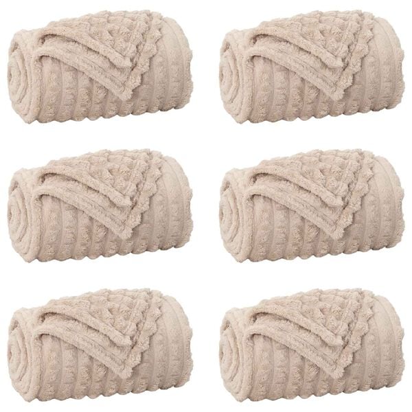 vidaXL Throw Blankets 6 pcs Beige 200 x 150 cm Fleece