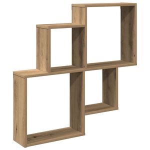 vidaXL Wall Shelf Artisan Oak 80x15x78.5 cm Engineered Wood
