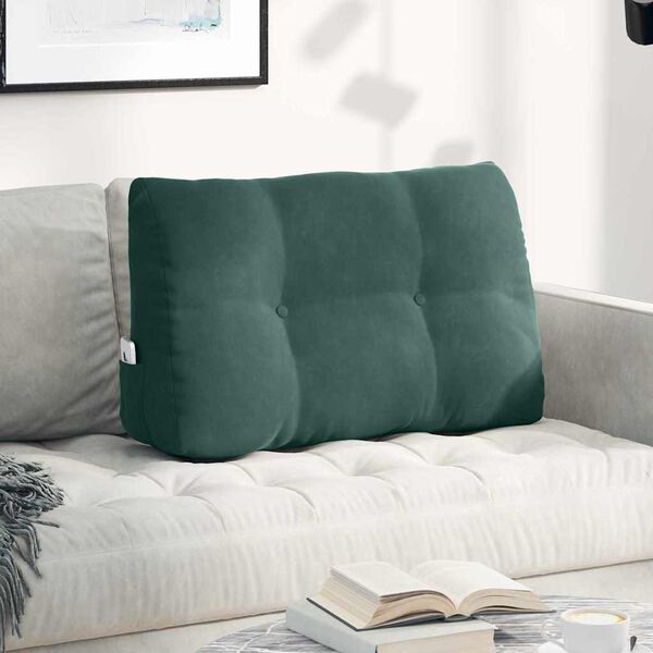 vidaXL Back Pillow Dark Green 80 x 24 x 50 cm Velvet