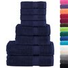 vidaXL 8 Piece Premium Towel Set SOLUND Navy Blue 600 gsm