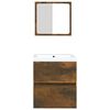 vidaXL Bathroom Sink Cabinet with Basin and Mirror Smoked Oak