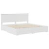 vidaXL Bed Frame with Headboard White 200 x 200 cm Engineered Wood