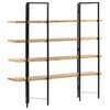 vidaXL 4-Tier Bookcase 160x35x160 cm Solid Mango Wood