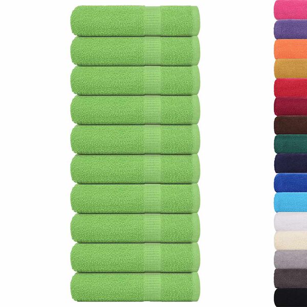 vidaXL Shower Towels "FROGN" 10 pcs Apple Green 70x140 cm 360 gsm