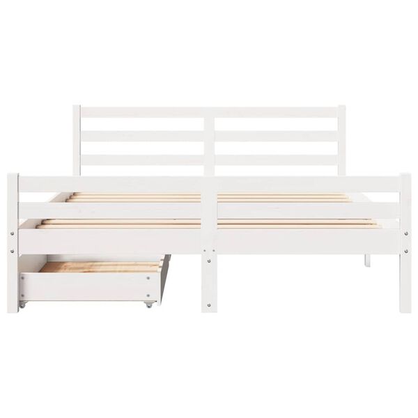 vidaXL Bed Frame without Mattress White 160x200 cm Solid Wood Pine