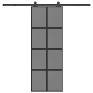 vidaXL Sliding Door with Hardware Set 76x205 cm Tempered Glass&Aluminium