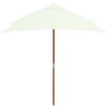 vidaXL Garden Parasol with Wooden Pole 150x200 cm Sand