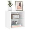 vidaXL Bedside Cabinets with LED Lights Wall-mounted 2 pcs White