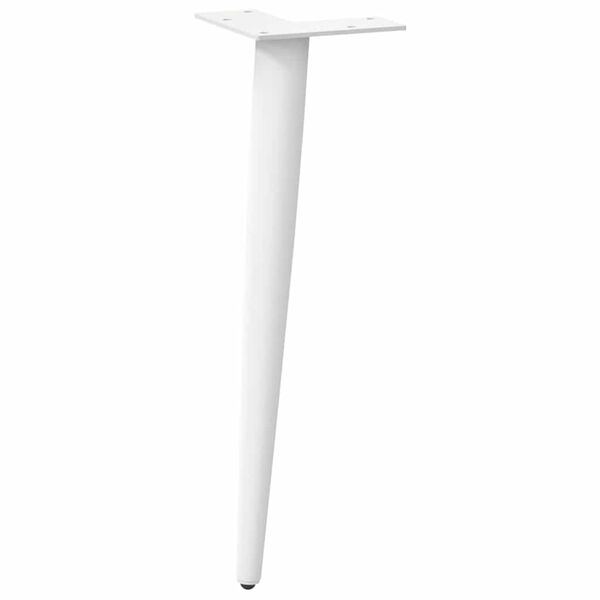 vidaXL Coffee Table Legs Conical Shape 4 pcs White 30-31 cm Steel