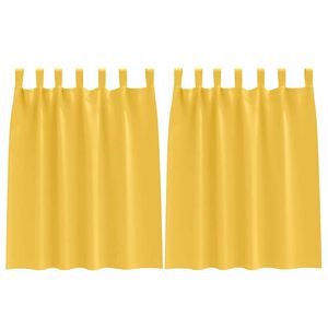 vidaXL Blackout Curtains with Rings 2 pcs Mustard Yellow 140 x 140 cm