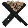 vidaXL Log Holder Black 47x39.5x48 cm Solid Wood Pine