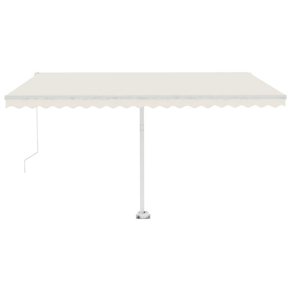 vidaXL Freestanding Manual Retractable Awning 450x350 cm Cream