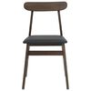vidaXL Dining Chair 2 pcs Dark Brown and Black Solid Rubber Wood