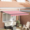 vidaXL Retractable Awning Manual Red and White 350 x 250 cm