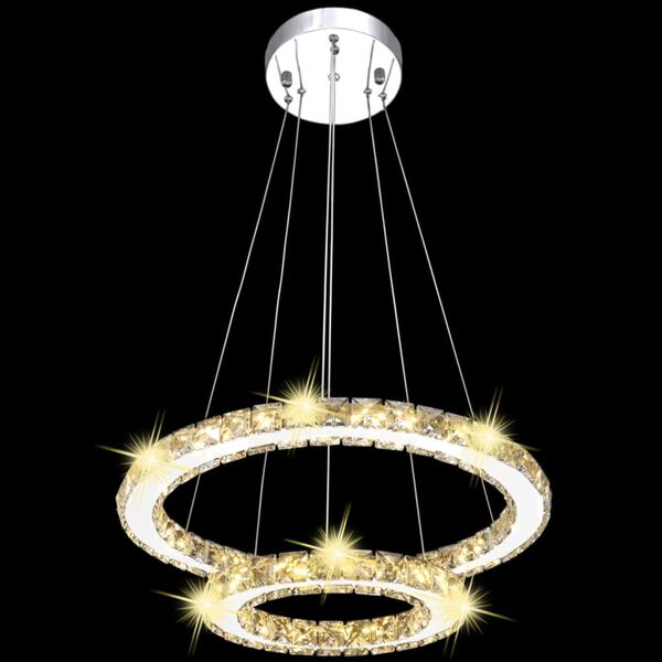 Double Ring LED Crystal Pendant Lamp 23.6 W