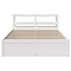 vidaXL Bed Frame with Headboard White 135x190 cm Double Solid Wood Pine
