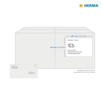 HERMA Weatherproof Outdoor Film Labels A4 210x297 mm 50 Sheets White