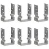 vidaXL Fence Anchors 6 pcs Silver 10x6x15 cm Galvanised Steel