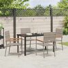 vidaXL Garden Dining Set with Cushion 5 pcs Grey Poly Rattan