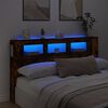 vidaXL LED Headboard Smoked Oak 180x18.5x103.5 cm Engineered Wood
