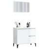 vidaXL 2 Piece Bathroom Furniture Set High Gloss White Engineered Wood