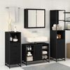 vidaXL Bathroom Furniture Set 4 pcs Black Oak Engineered Wood