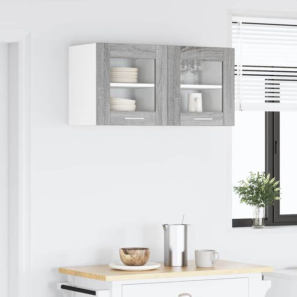 vidaXL Hanging Cabinet Grey Sonoma 40 x 31 x 40 cm Engineered Wood