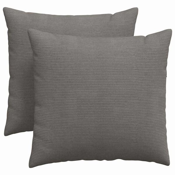 vidaXL Sofa Pillows 2 pcs Light grey 45 x 45 cm Corduroy Fabric