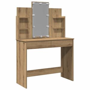 vidaXL Dressing Table with LED Lights Artisan Oak 96x40x142 cm