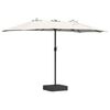 vidaXL Garden Parasol Sand and Anthracite 385 x 209 x 244 cm Polyester