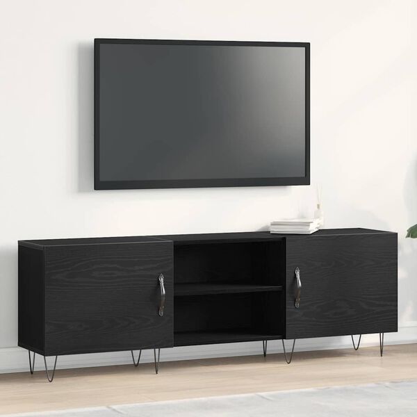 vidaXL TV Cabinet Set Black Oak 150 x 30 x 50 cm Engineered Wood