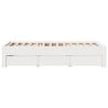 vidaXL Bed Frame without Mattress with Drawers White 90x190 cm Single Solid Wood Pine